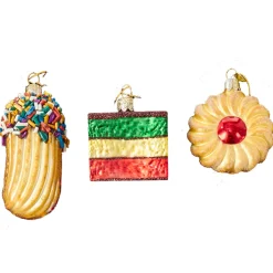 Online The Jolly Christmas Shop Kurt Adler 2.5" Noble Gems Set Of 3 Cookies Glass Christmas Ornament NB1199