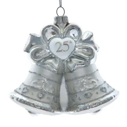 Hot The Jolly Christmas Shop Kurt Adler 4.5" Noble Gems "25th Anniversary" Bell Glass Christmas Ornament NBX0105