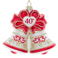 Best The Jolly Christmas Shop Kurt Adler 4.5" Noble Gems "40th Anniversary" Bell Glass Christmas Ornament NBX0106