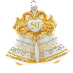 Hot The Jolly Christmas Shop Kurt Adler 4.5" Noble Gems "50th Anniversary" Bell Glass Christmas Ornament NBX0107