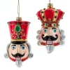 Clearance The Jolly Christmas Shop Kurt Adler 4.5" Nutcracker Or King Head Glass Christmas Ornament C6422