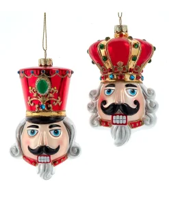 Clearance The Jolly Christmas Shop Kurt Adler 4.5" Nutcracker Or King Head Glass Christmas Ornament C6422
