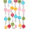 Best The Jolly Christmas Shop Kurt Adler 6' Peppermint Candy Frosted With Pom Poms Christmas Tree Garland D4597