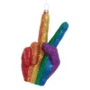 Clearance The Jolly Christmas Shop Kurt Adler 5.75" Pride Peace Hand Glass Christmas Ornament T3715