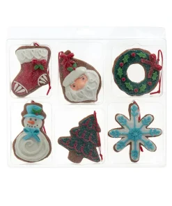 Outlet The Jolly Christmas Shop Kurt Adler 3.5" Set Of 6 Christmas Cookie Shape Ornaments D4533