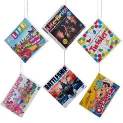 Best The Jolly Christmas Shop Kurt Adler 3.5" Set Of 6 Hasbro Retro Board Game Ornament BOR1231SET