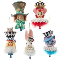 Outlet The Jolly Christmas Shop Kurt Adler 6" Set Of 5 Hollywood Hats Alice In Wonderland Hat Christmas Ornaments HAT0007