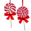 Discount The Jolly Christmas Shop Kurt Adler 6.3" Set Of 2 Peppermint Stripe Lollipop Christmas Ornament D4099
