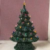 Hot The Jolly Christmas Shop Large Flat Ceramic Lighted Window Or Mantel Christmas Tree 19"