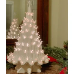 Discount The Jolly Christmas Shop Large Lighted White Ceramic Ice Christmas Tree 23"
