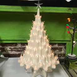 Discount The Jolly Christmas Shop Large Lighted White Ceramic Ice Christmas Tree 23"