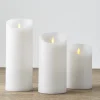 The Jolly Christmas Shop Liown 3.5" X 5", 7", Or 9" Moving Flame White Unscented Pillar Battery Candle