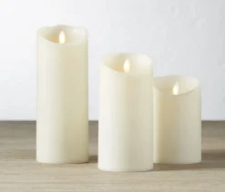 Sale The Jolly Christmas Shop Liown 3.5" X 5", 7", Or 9" Moving Flame Ivory-Vanilla Scented Pillar Battery Candle
