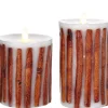 Sale The Jolly Christmas Shop Liown 3.5" X 5" Or 7" Moving Flame Cinnamon Stick Pillar Candle