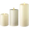 Best The Jolly Christmas Shop Liown 3.5" X 5" Or 7" Or 9" Flat Top Moving Flame Ivory Unscented Pillar Battery Candle