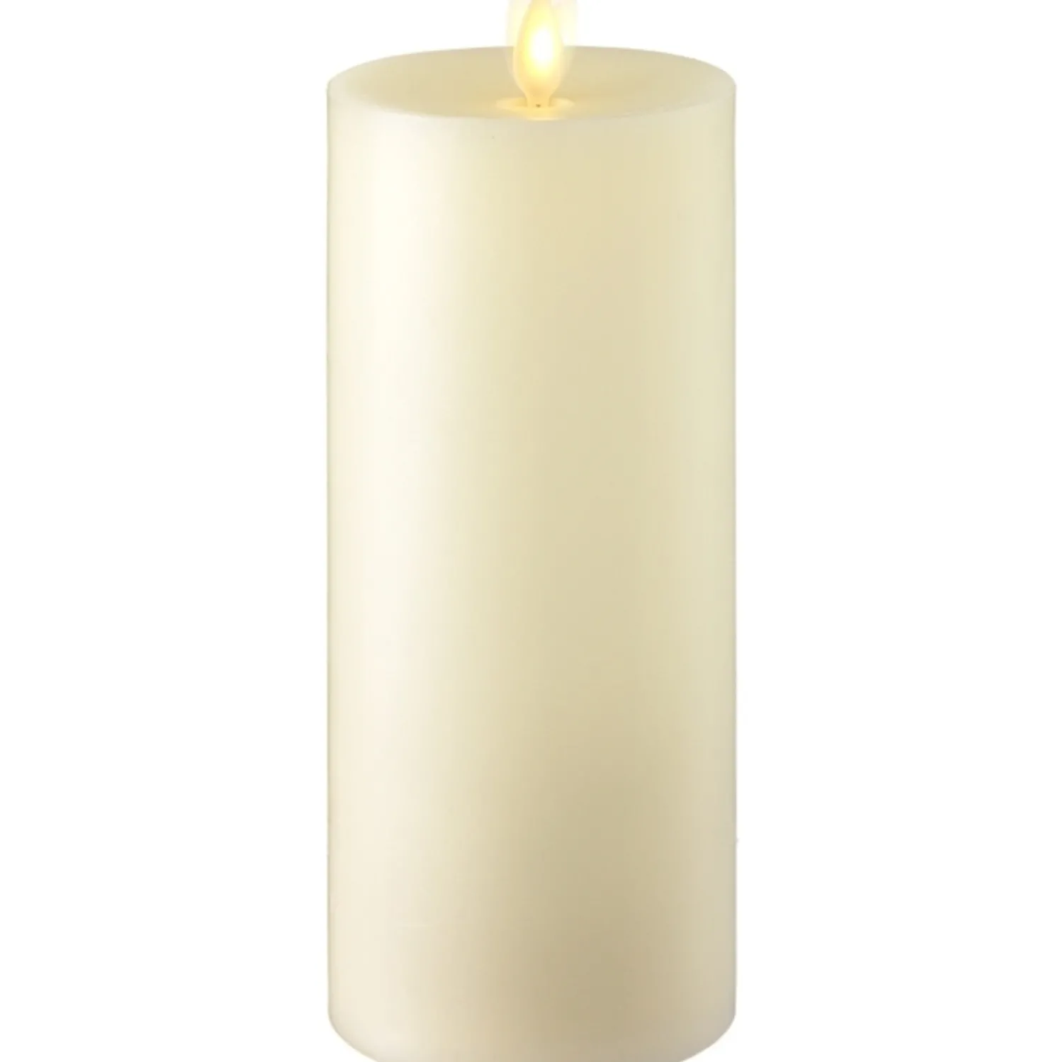 Best The Jolly Christmas Shop Liown 3.5" X 5" Or 7" Or 9" Flat Top Moving Flame Ivory Unscented Pillar Battery Candle