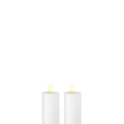 New The Jolly Christmas Shop Liown 2" X 3.5" Set Of 2 Moving Flame White Unscented Votive Battery Wax Candle 37060