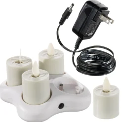 Hot The Jolly Christmas Shop Liown Rechargeable 1.6" Moving Flame Tealight System With Charger 36120