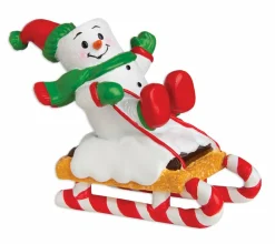 Hot The Jolly Christmas Shop Marshmallow Child On Sled Personalized Christmas Ornament MM20018