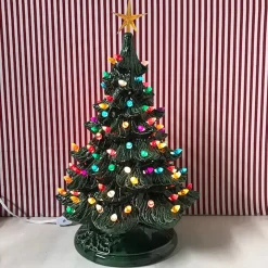 Online The Jolly Christmas Shop Medium Lighted Green Ceramic Christmas Tree 17"