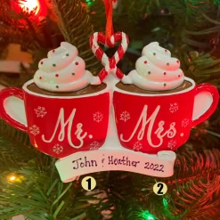 Best The Jolly Christmas Shop Mr. & Mrs. Hot Cocoa Personalized Christmas Ornament OR2345