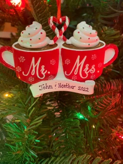 Best The Jolly Christmas Shop Mr. & Mrs. Hot Cocoa Personalized Christmas Ornament OR2345