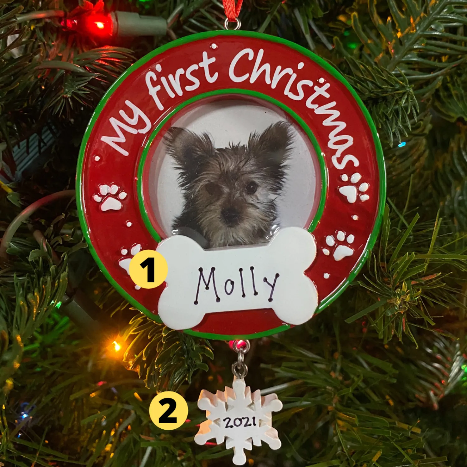 Online The Jolly Christmas Shop My First Christmas Dog Picture Frame Personalized Christmas Ornament PF1717