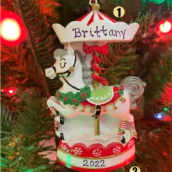 The Jolly Christmas Shop Nostalgic Carousel Personalized Christmas Ornament OR2392