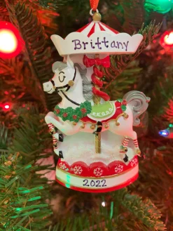 The Jolly Christmas Shop Nostalgic Carousel Personalized Christmas Ornament OR2392