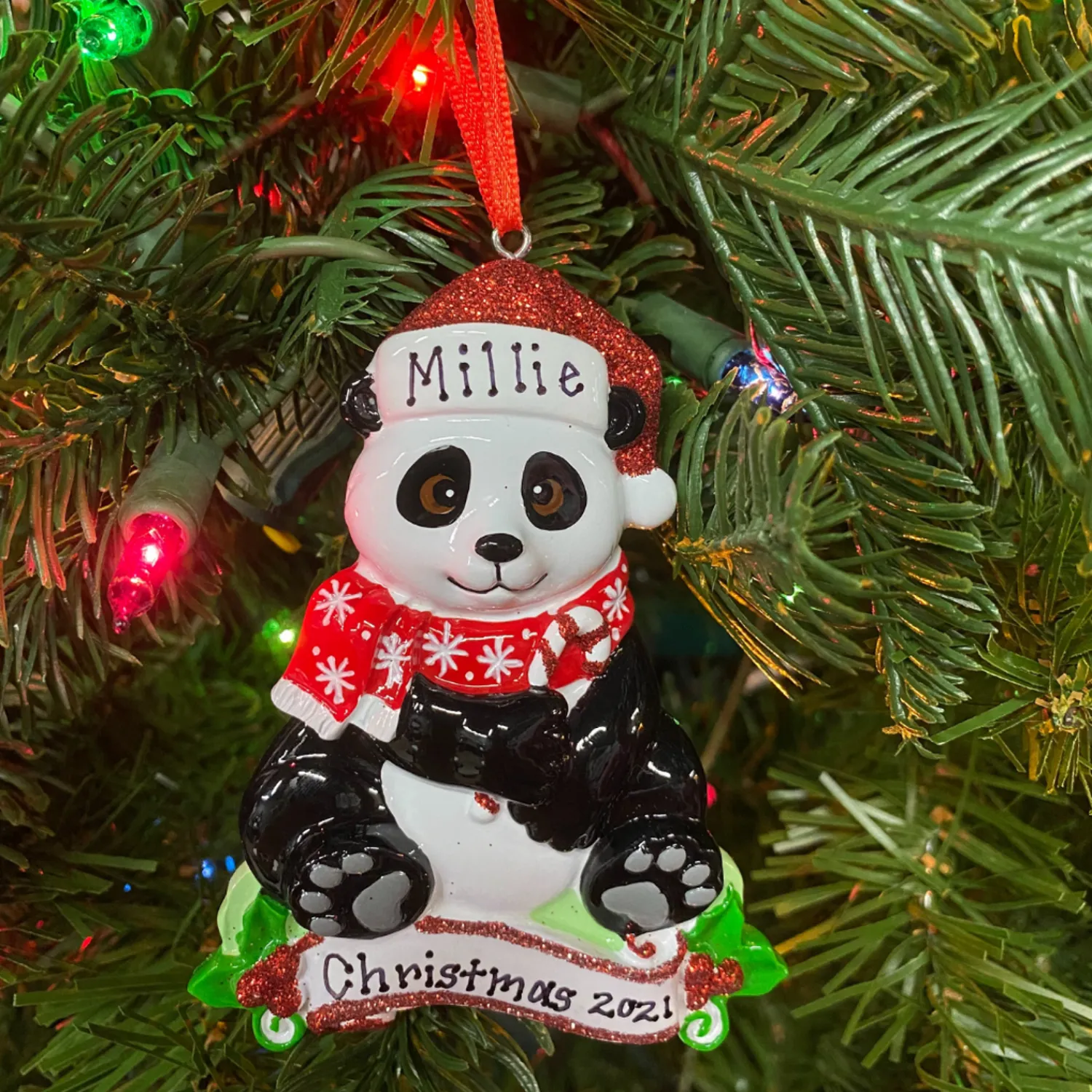 The Jolly Christmas Shop Panda Personalized Christmas Ornament OR1850-P