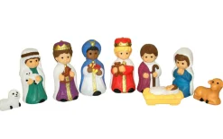 The Jolly Christmas Shop 9pc Christmas Blow Mold Child Nativity Set C4660