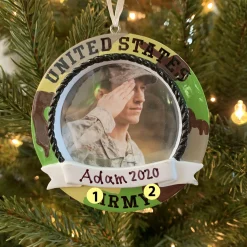 Online The Jolly Christmas Shop Personalized Camo Army Frame Christmas Ornament