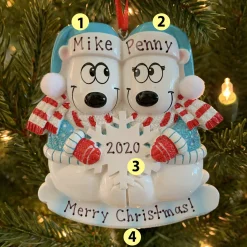 Discount The Jolly Christmas Shop Polar Bear Couple Our First Christmas Personalized Christmas Ornament OR1450