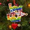 The Jolly Christmas Shop Pride "Love Is Love" Personalized Christmas Ornament OR1455