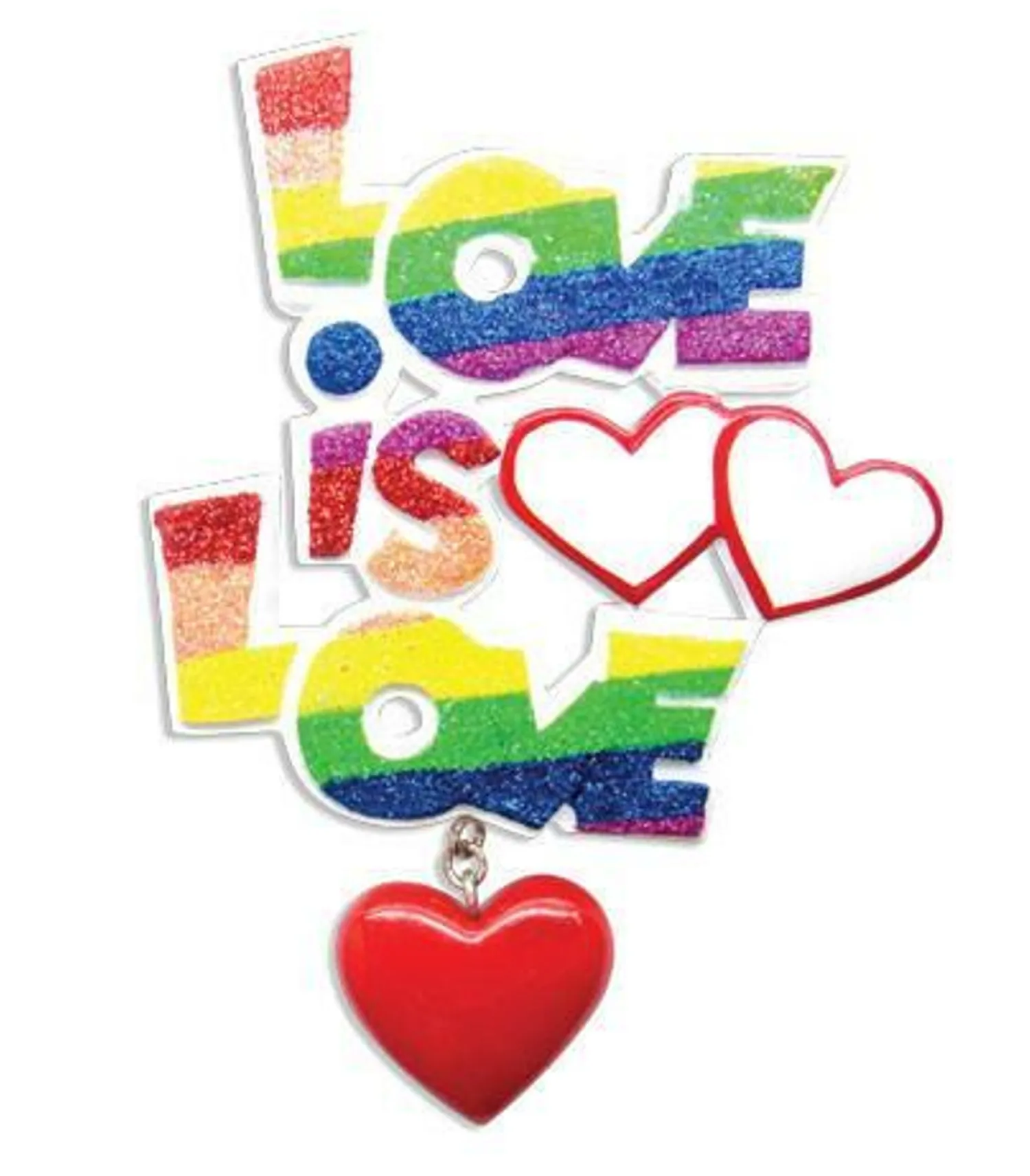 The Jolly Christmas Shop Pride "Love Is Love" Personalized Christmas Ornament OR1455