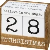 The Jolly Christmas Shop Primitive By Kathy 6.5" Days Til Christmas Block Countdown Advent Calendar 106798