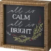Sale The Jolly Christmas Shop Primitives By Kathy 6" All Is Calm Wooden Box Christmas Sign 106592