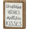 Best The Jolly Christmas Shop Primitives By Kathy 4" Christmas Wishes Mistletoe Kisses Box Sign 109407