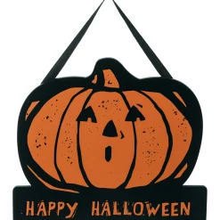 The Jolly Christmas Shop Primitives By Kathy 13" Happy Halloween Wall Hanging Sign 113482