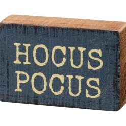 The Jolly Christmas Shop Primitives By Kathy 3" Hocus Pocus Halloween Block Sign 113696