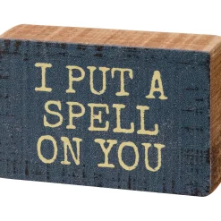 Clearance The Jolly Christmas Shop Primitives By Kathy 3" I Put A Spell On You Halloween Sign 113697