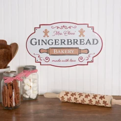 The Jolly Christmas Shop Primitives By Kathy 17" Mrs. Claus Gingerbread Bakery Metal Christmas Sign 119010