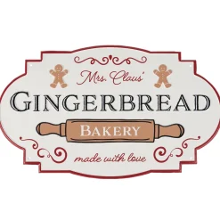 The Jolly Christmas Shop Primitives By Kathy 17" Mrs. Claus Gingerbread Bakery Metal Christmas Sign 119010