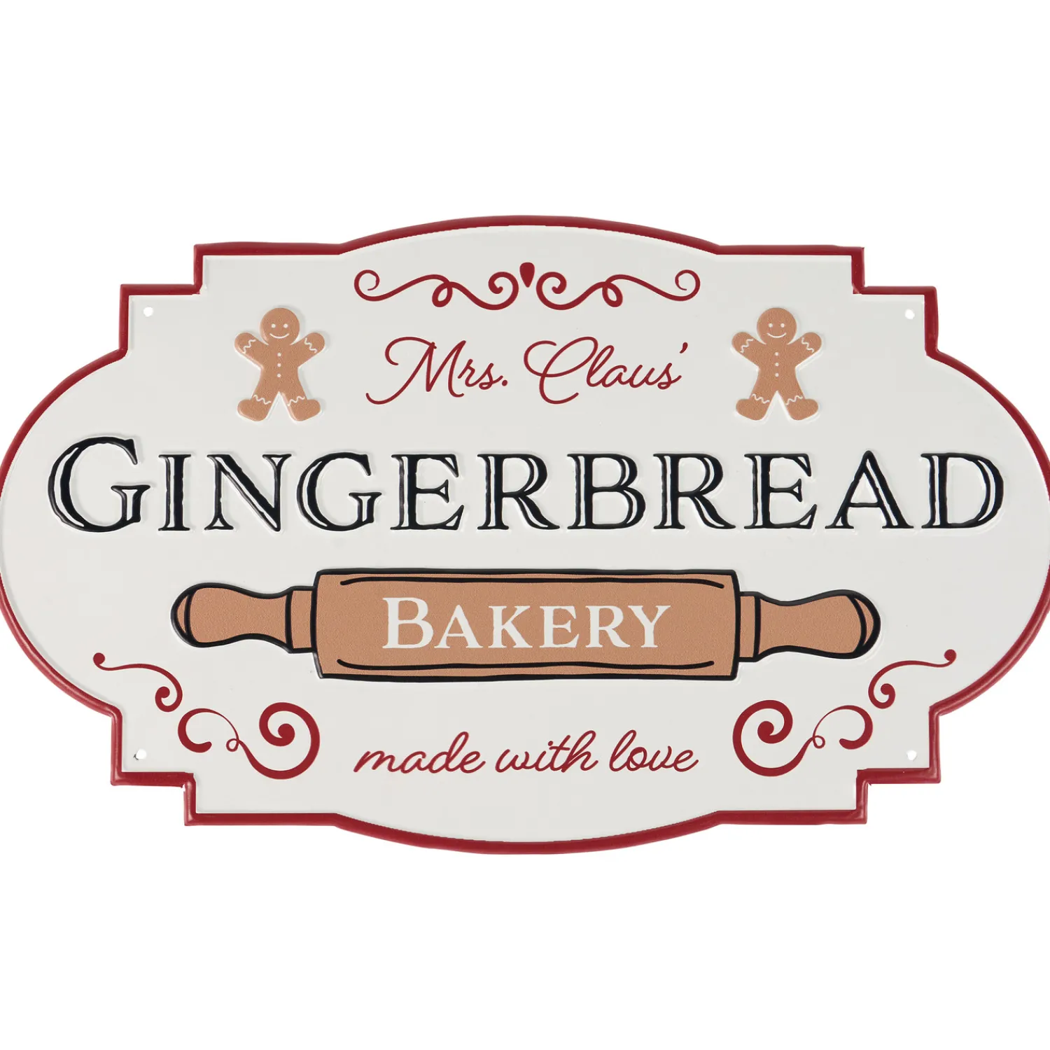 The Jolly Christmas Shop Primitives By Kathy 17" Mrs. Claus Gingerbread Bakery Metal Christmas Sign 119010