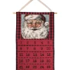 Clearance The Jolly Christmas Shop Primitives By Kathy 33" Red And Black Check Santa Advent Calendar 110094