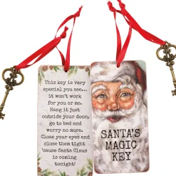 Hot The Jolly Christmas Shop Primitive's By Kathy 6" Santa's Magic Key Christmas Ornament 113542