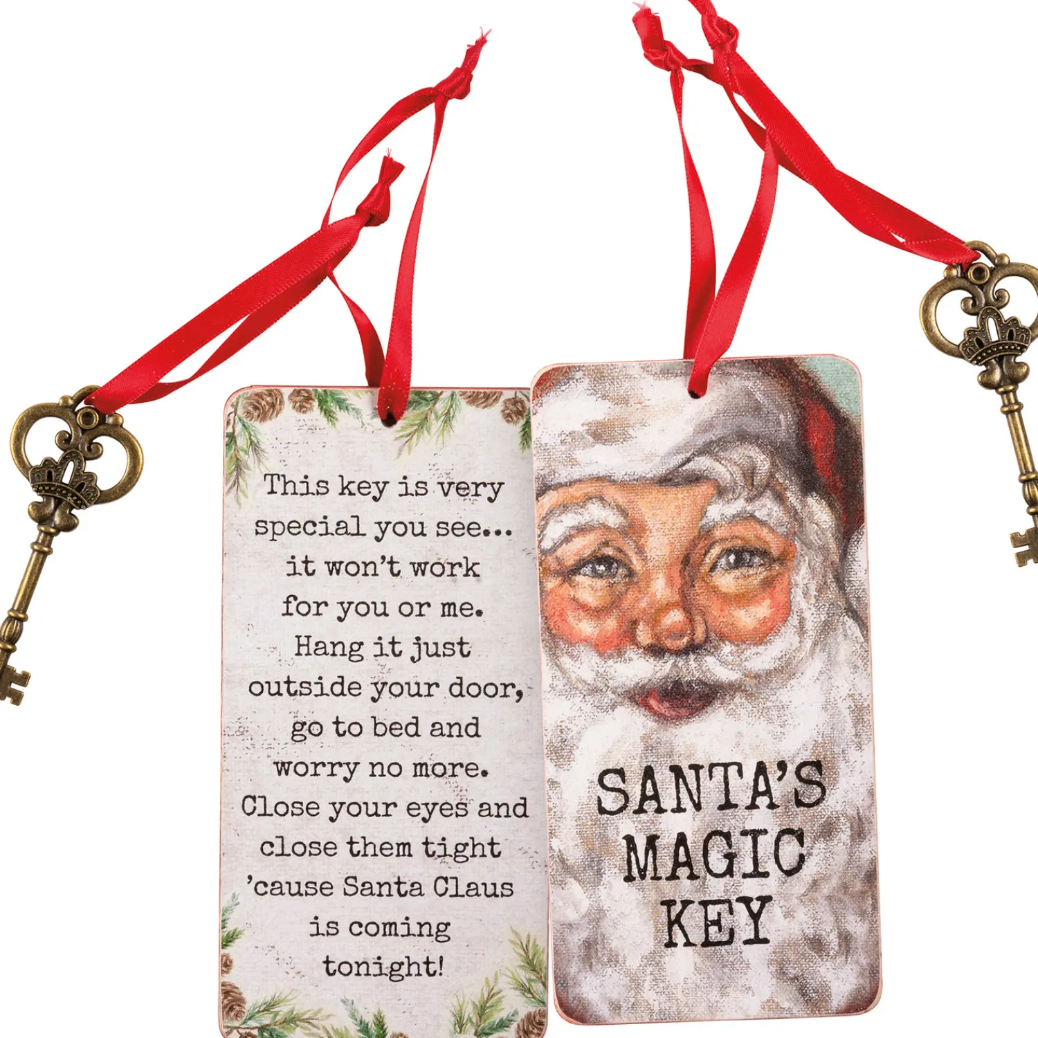 Hot The Jolly Christmas Shop Primitive's By Kathy 6" Santa's Magic Key Christmas Ornament 113542
