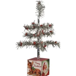 Discount The Jolly Christmas Shop Primitives By Kathy 13" Vintage Silver Tinsel Christmas Tree On Box 105061