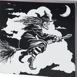 Sale The Jolly Christmas Shop Primitives By Kathy Flying Witch Halloween Block Sign 116416