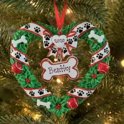 Outlet The Jolly Christmas Shop Puppy's First Christmas Wreath Personalized Christmas Ornament OR1612